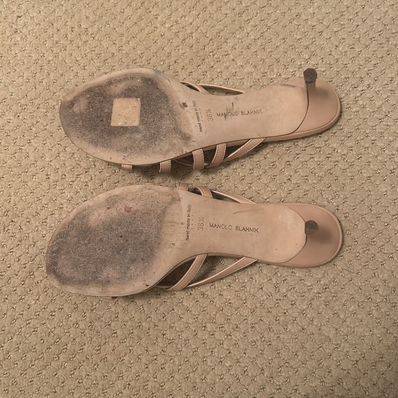 Manolo Blahnik Beige Solimaso Mules - Picture 11 of 11